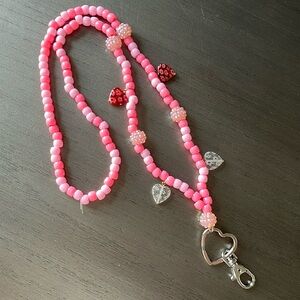 Beaded teacher key lanyard